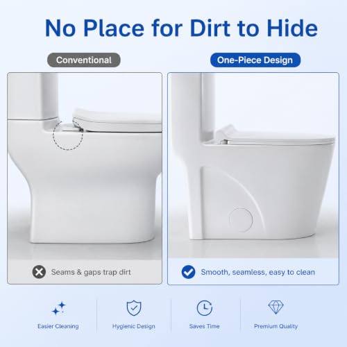 Toilet One-Piece Round Side Flush view 4