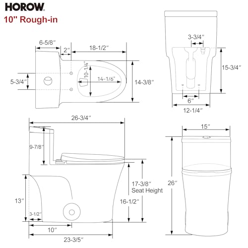 HOROW T0338W One Piece Toilet view 5