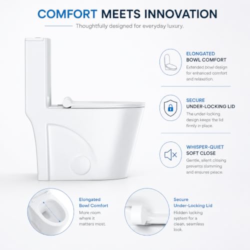 Toilet One-Piece Round Side Flush view 2