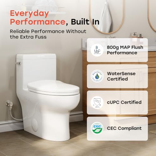 HOROW HR-ST076W Elongated Toilet with view 3