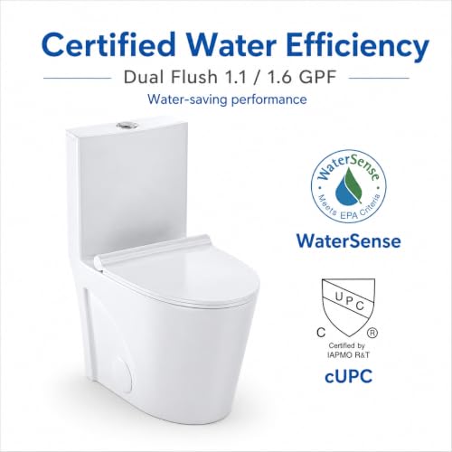 Toilet One-Piece Round Side Flush view 5