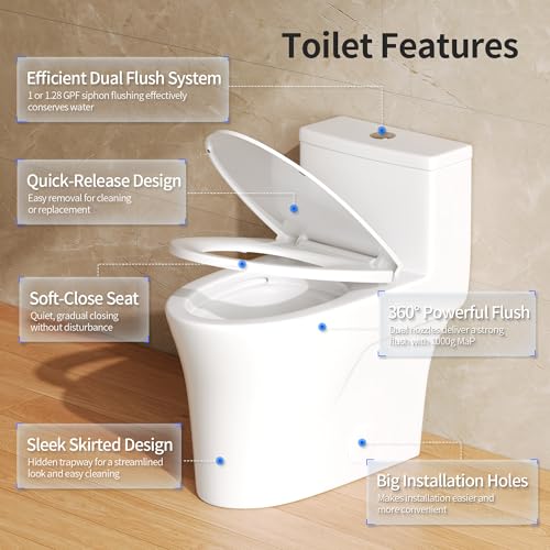 DeerValley Elongated One-Piece Toilet with view 5