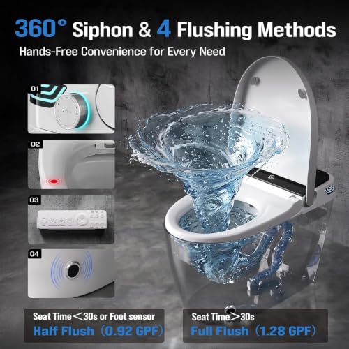 Smart Toilet with Bidet Built view 4