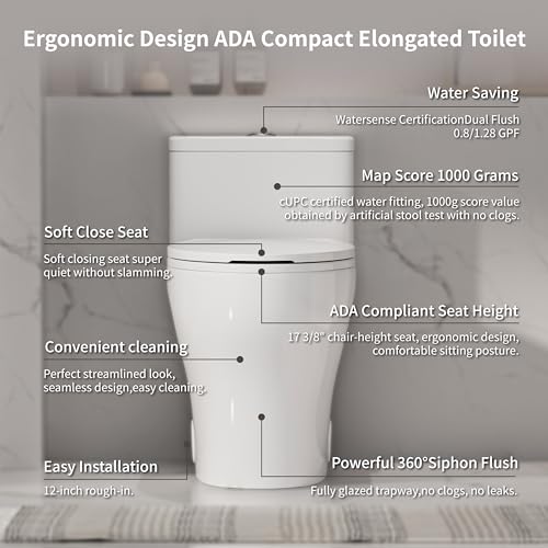 Elongated One Piece Toilet with view 3