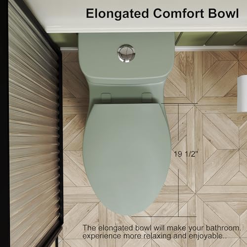 One Piece Toilet Green Toilet view 5